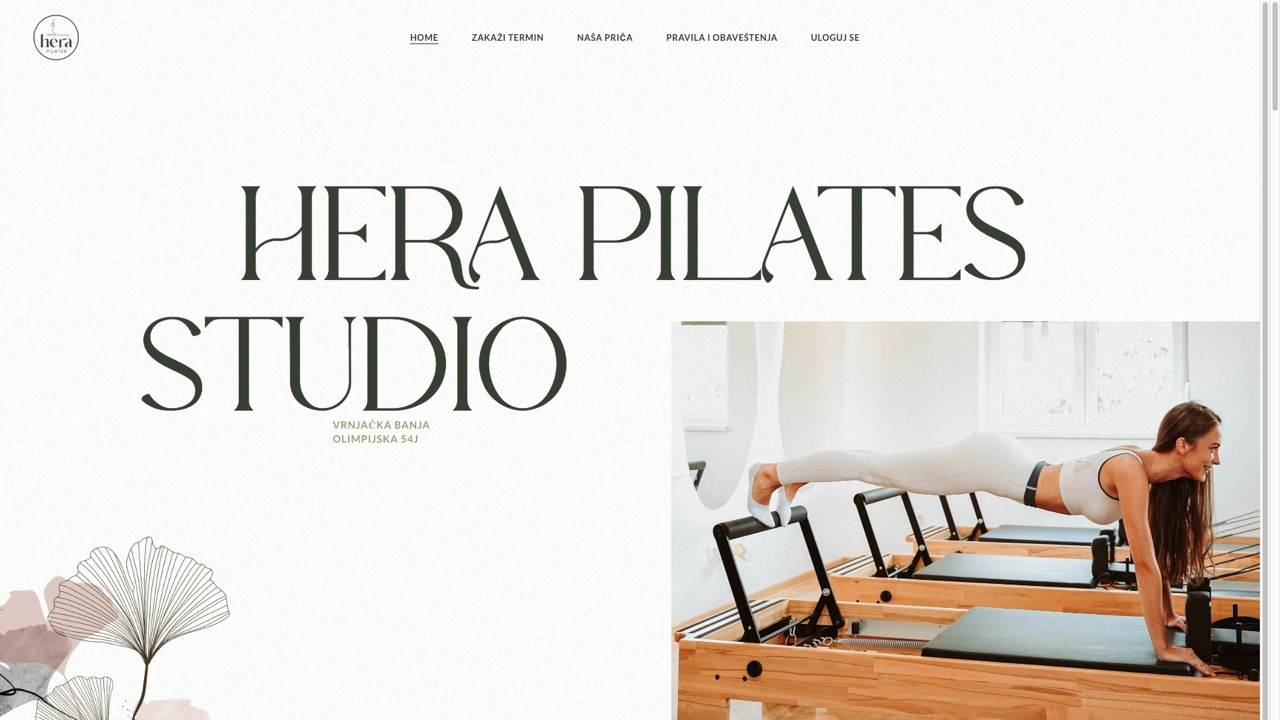Hera Pilates — booking sajt studija