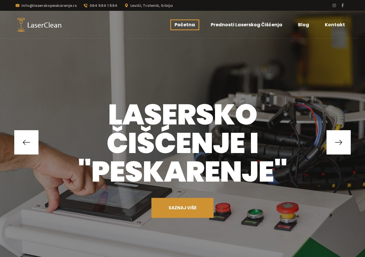 Lasersko čišćenje i peskarenje — sajt usluge
